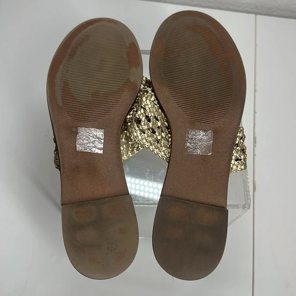 Tommy Bahama MARINA Gold Braided Slide Sandals Size 8.5 - Picture 6 of 7